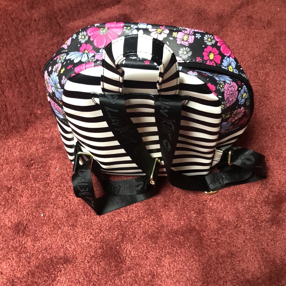 Luv Betsey Multi-Colored Floral Stripe Small Backpack - Faux Leather - Picture 6 of 13